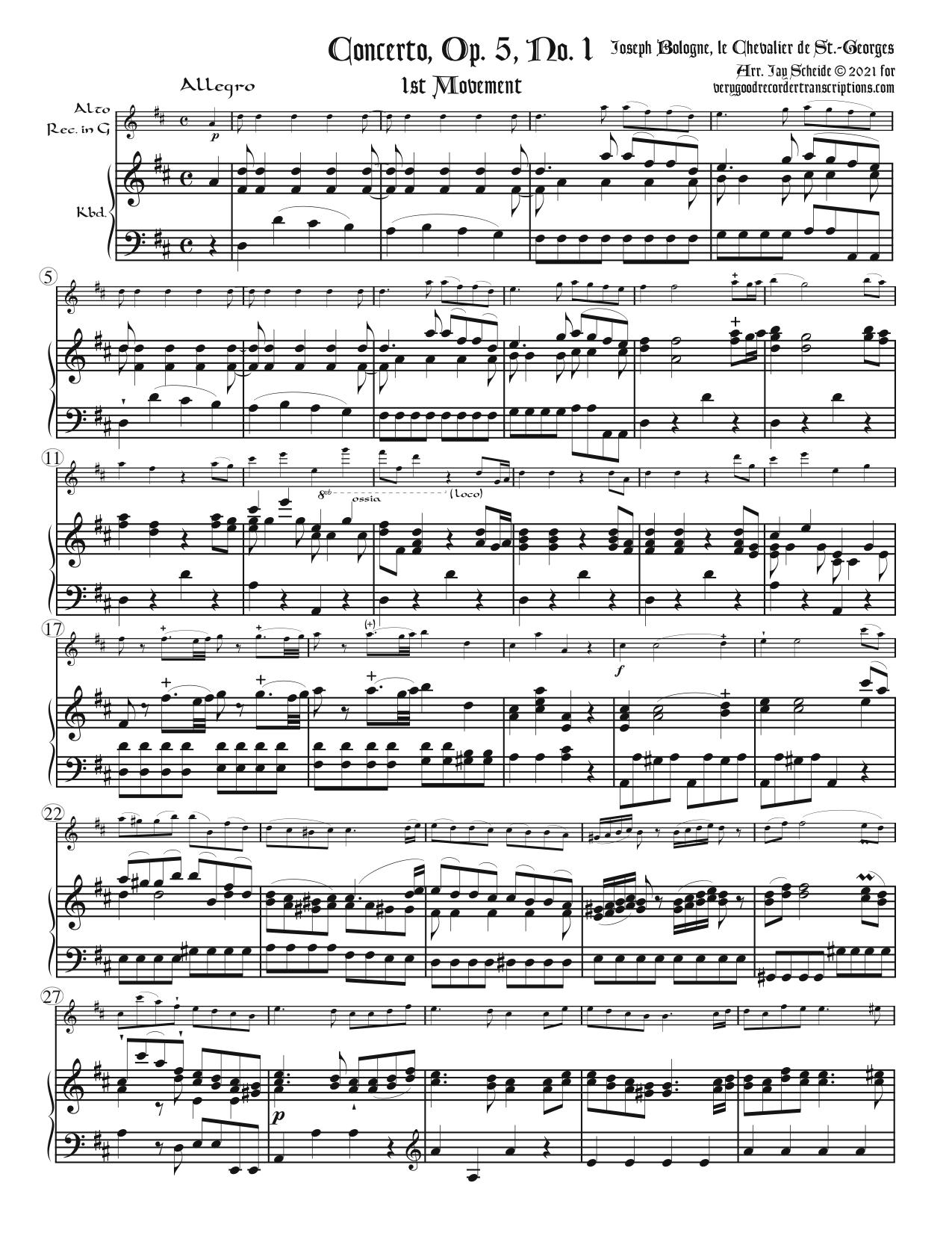 Concerto, Op. 5, No. 1