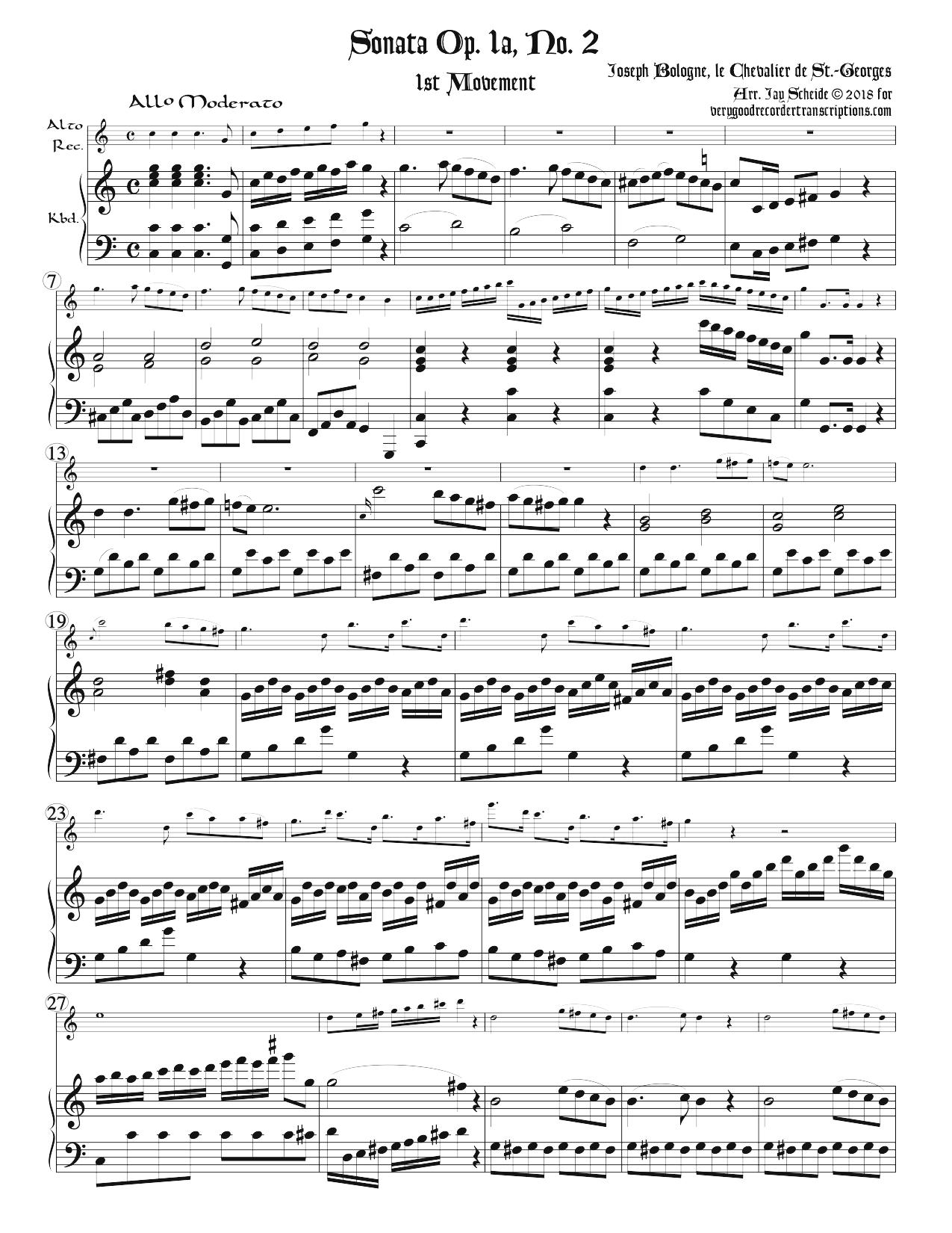 Sonata Op. 1a, No. 2