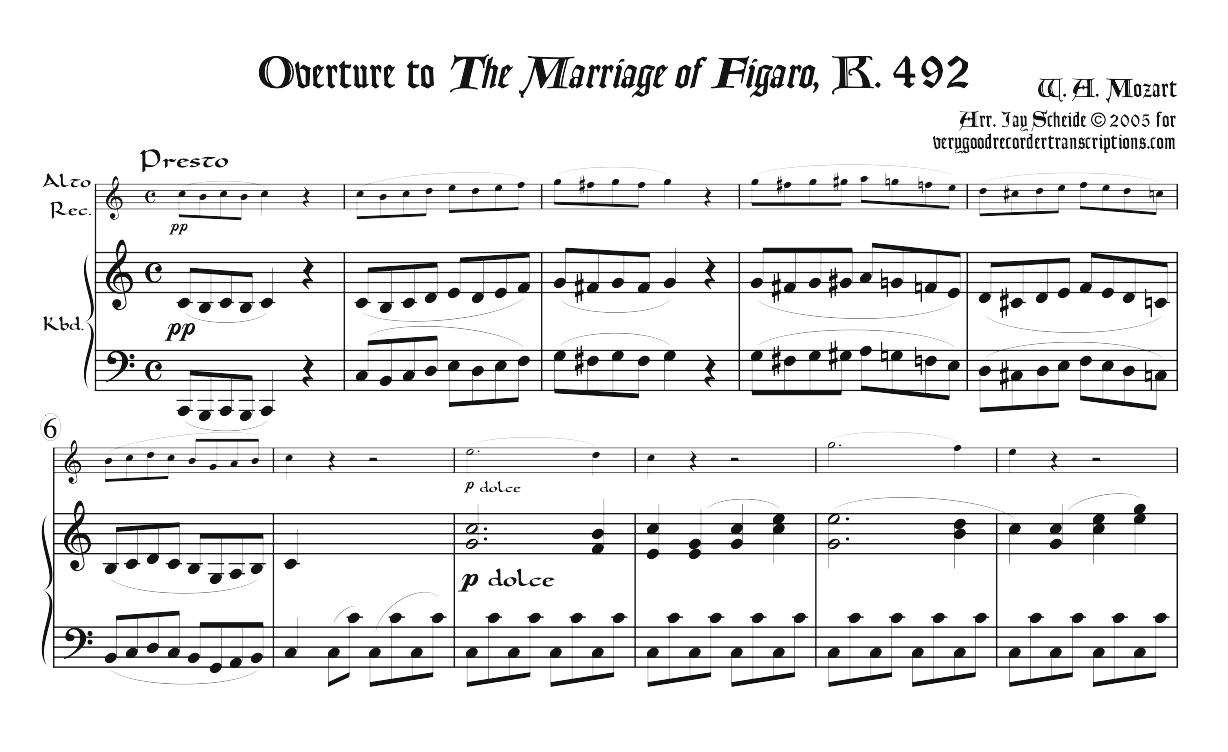 Overture to *The Marriage of Figaro*, K. 492