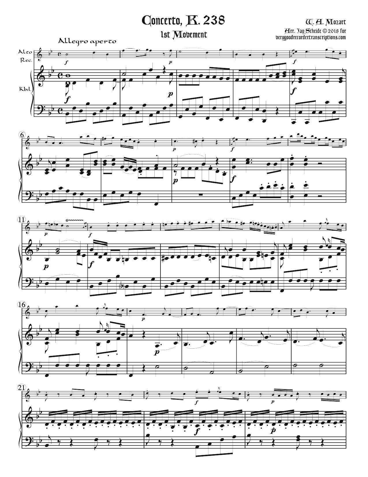 Concerto, K. 238, 1st mvt.