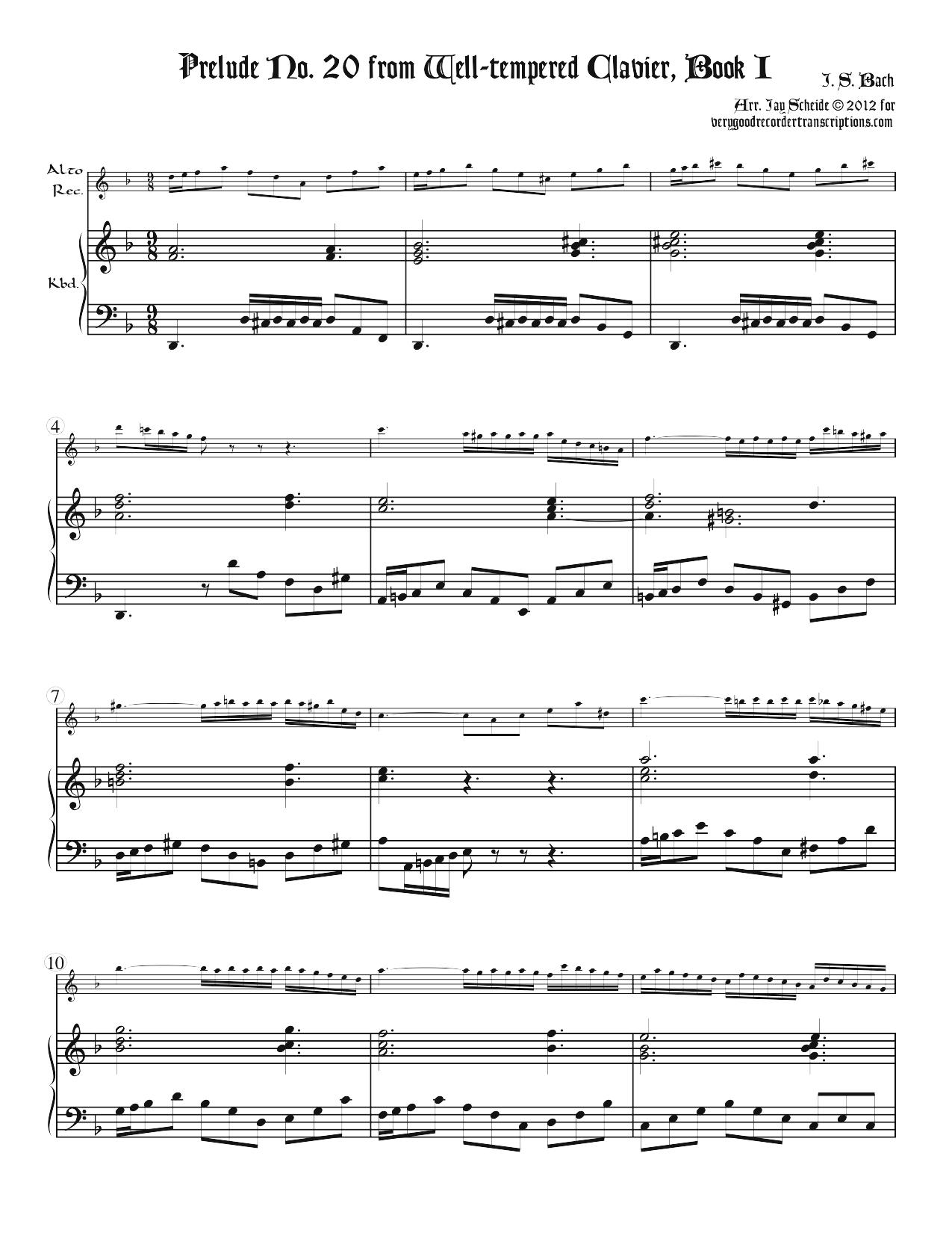 Prélude No. 20, BWV 865/1
