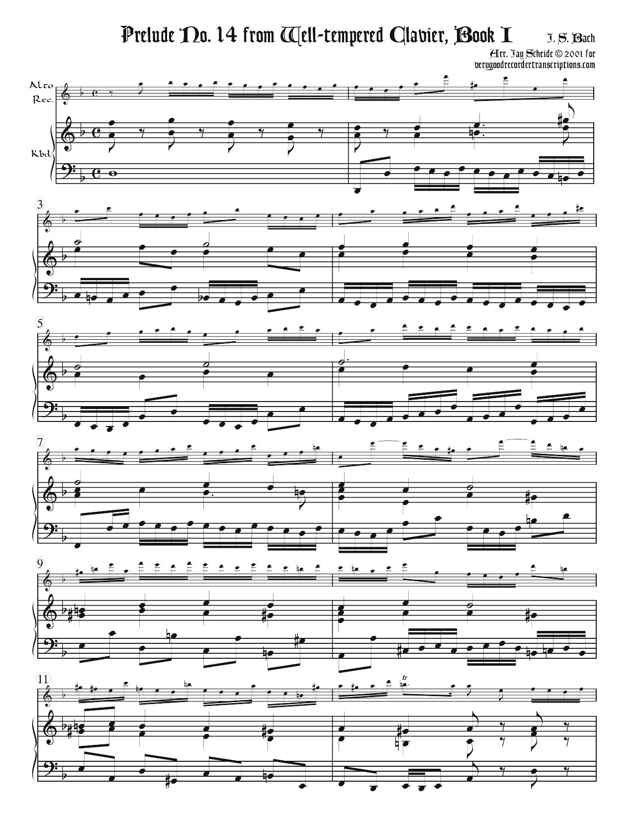 Prélude No. 14, BWV 859/1