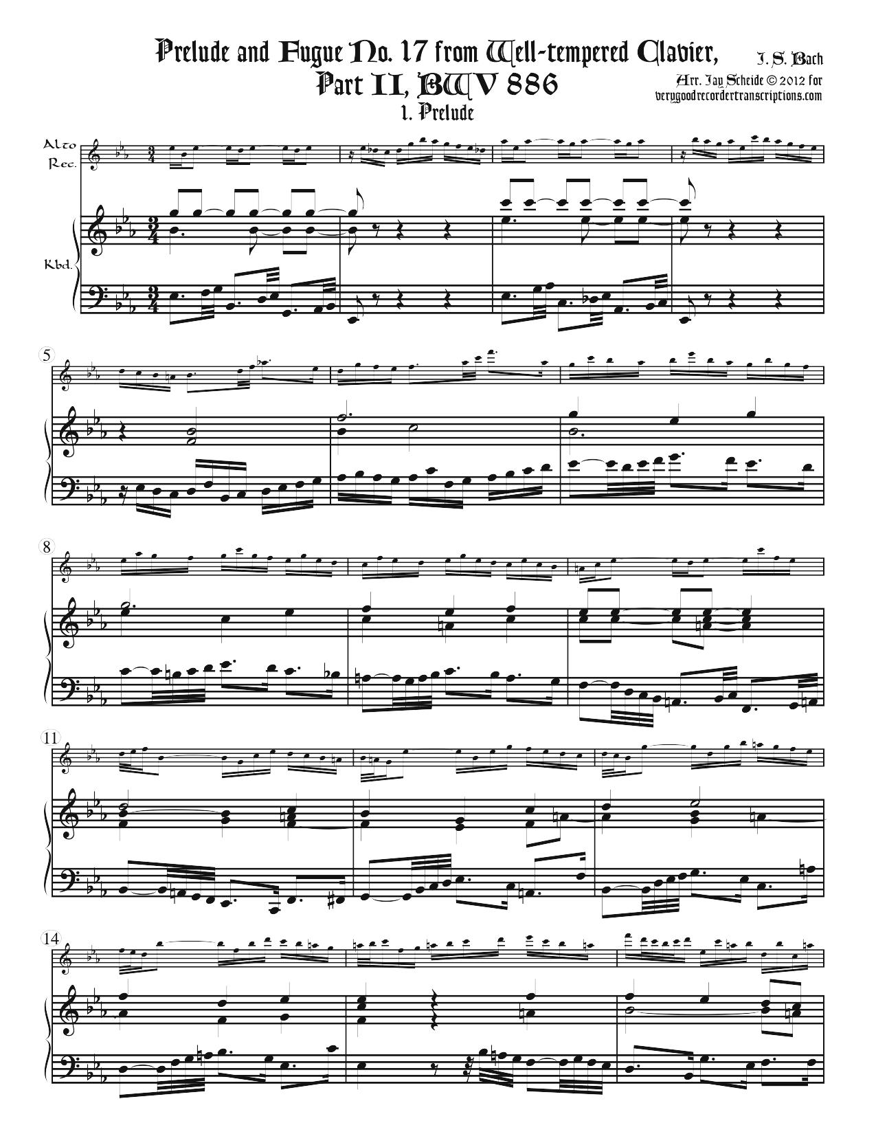 Prélude No. 17, BWV 886/1