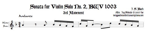 Andante & Allegro from Sonata No. 2, BWV 1003