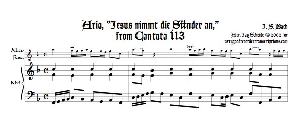 Aria, “Jesus nimmt die Sünder an,” from Cantata 113