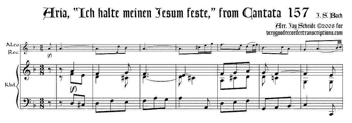 Aria, “Ich halte meinen Jesum feste,” from Cantata 157