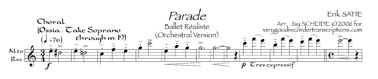 *Parade*, “Ballet réaliste” (from the Orchestral version)