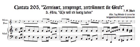 Æolus’s aria, “Wie will ich lustig lachen” from Cantata 205
