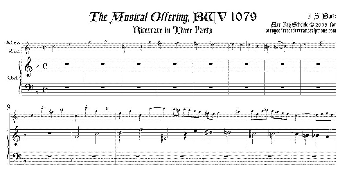 Three-part Ricercare from *Musical Offering*, BWV 1079