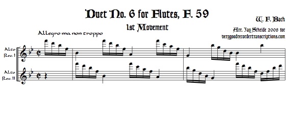 Duet No. 6 for Flutes, F. 59