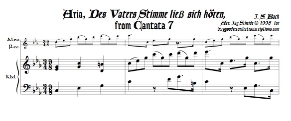 Aria, “Des Vaters Stimme ließ sich hören,” from Cantata 7