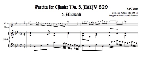 Allemande from Partita No. 5, BWV 829