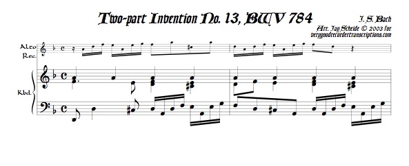 2-part Invention No. 13, BWV 784