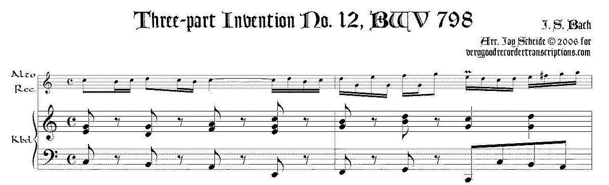 3-part Invention No. 12, BWV 798