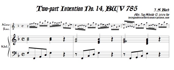 2-part Invention No. 14, BWV 785