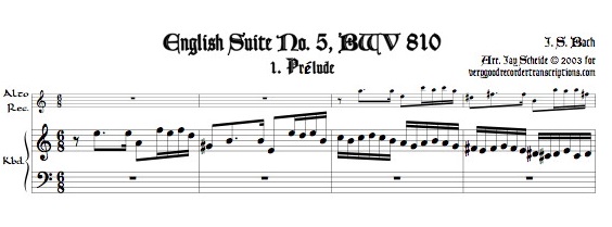 Four Mvmts. from English Suite No. 5, BWV 810