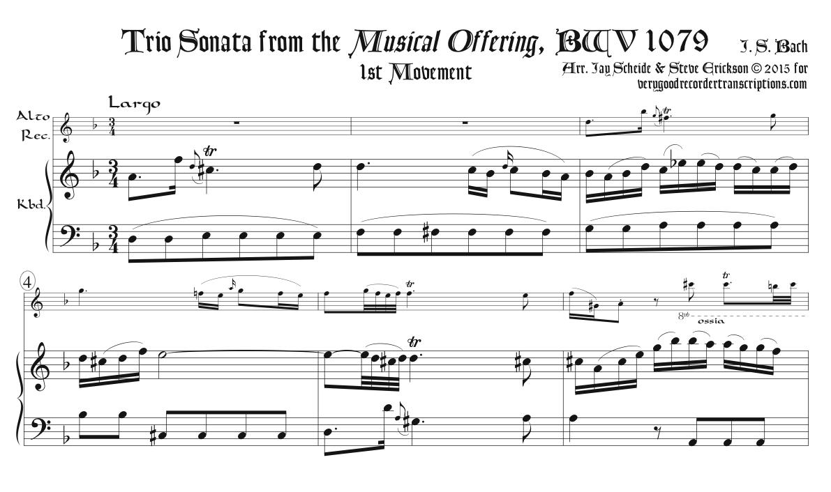 Trio Sonata from *Musical Offering*, BWV 1079, Complete