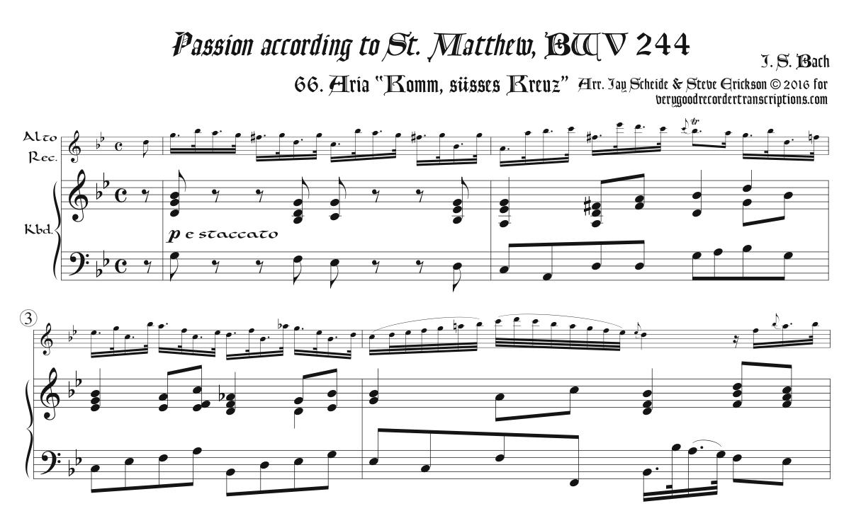 Aria, “Komm, süsses Kreuz”, from *St. Matthew Passion*, BWV 244