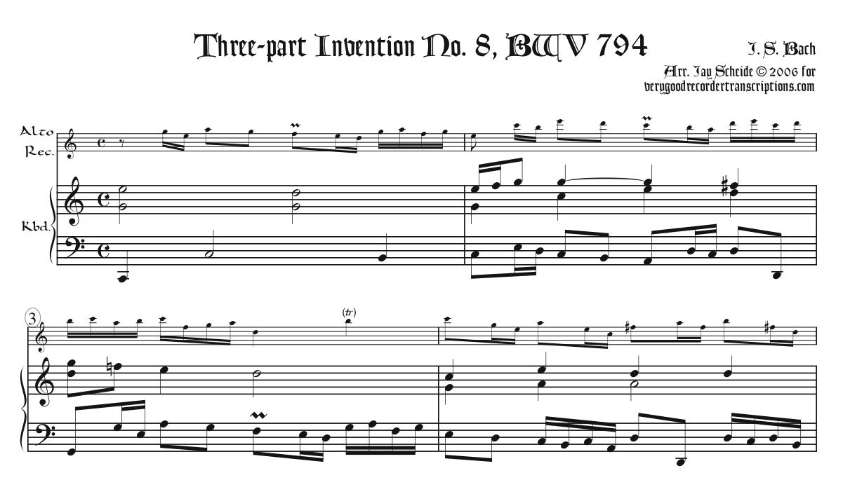 3-part Invention No. 8, BWV 794