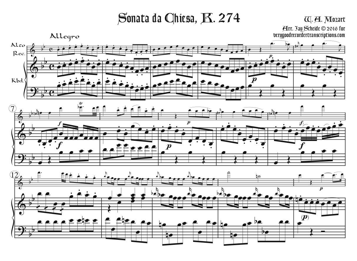 Sonata da Chiesa, K. 274