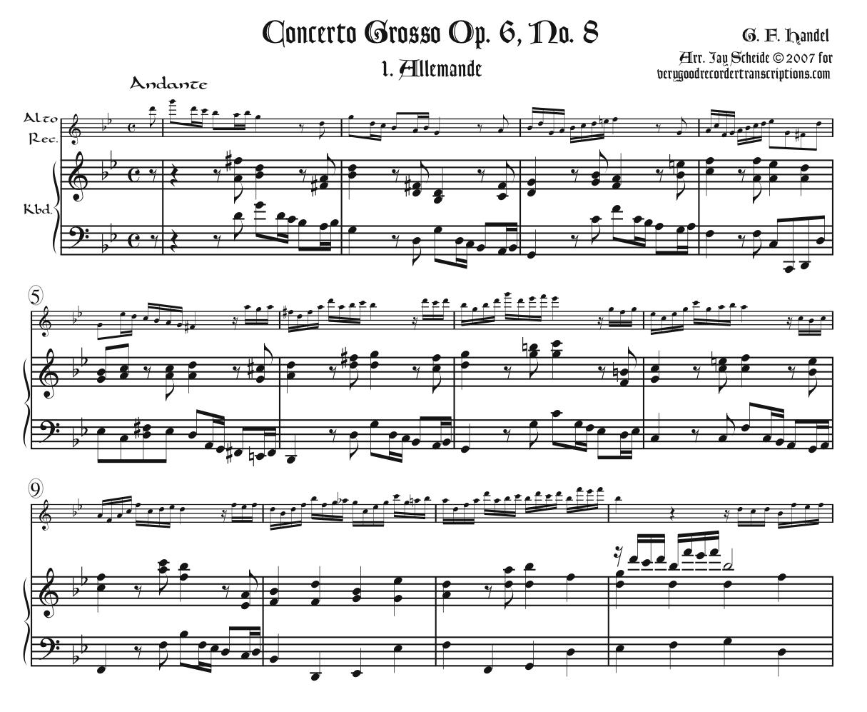 Allemande from Concerto Grosso, Op. 6, No. 8