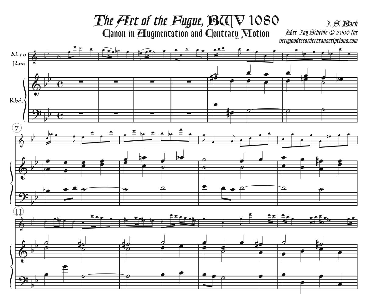 All Four Canons from the Art of the Fugue