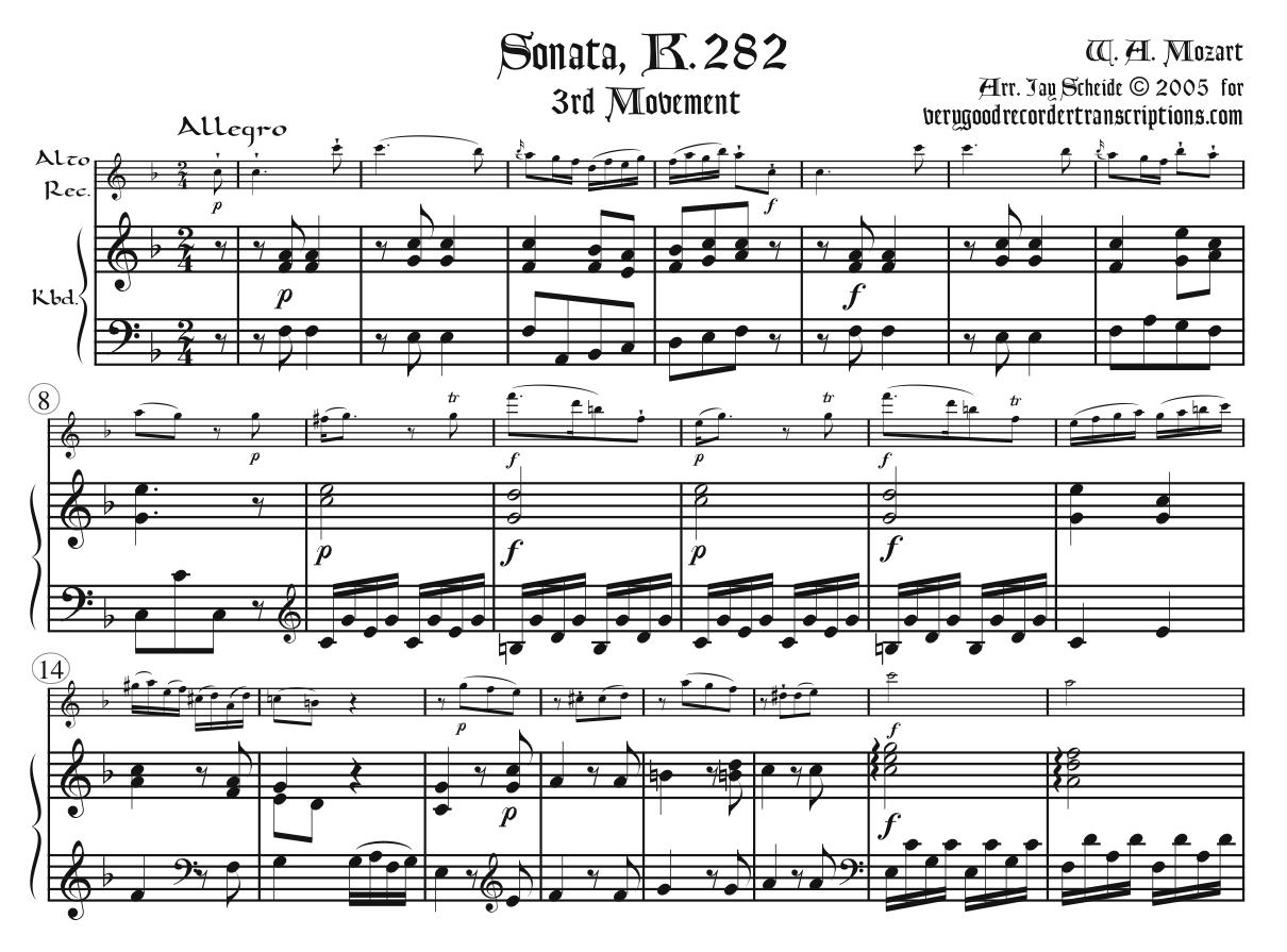 Sonata, K. 282, 3rd Mvmt.