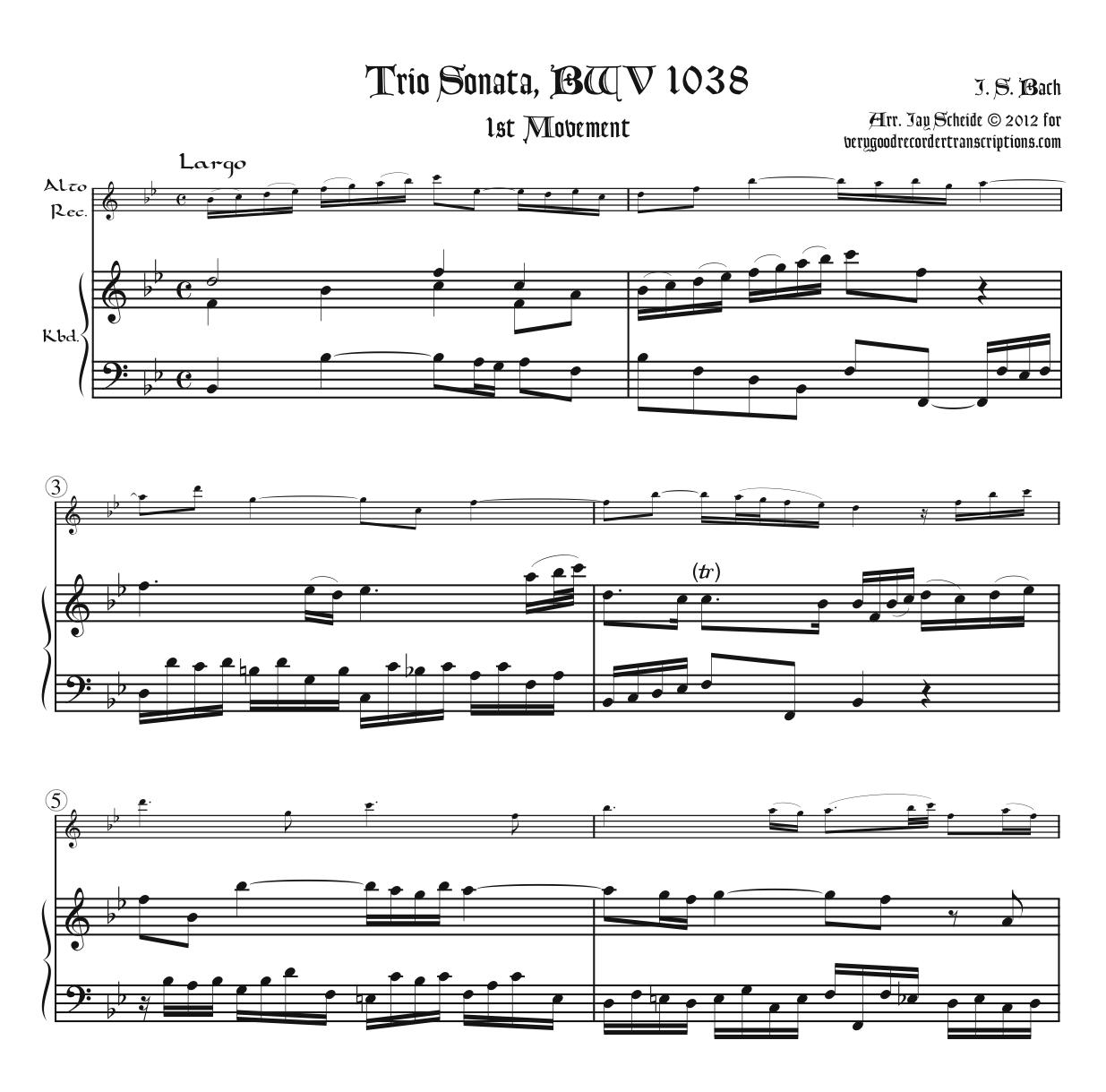 Trio Sonata, BWV 1038