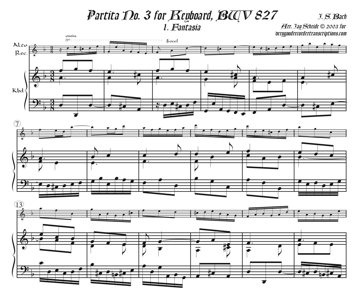 Partita No. 3 Complete, BWV 827
