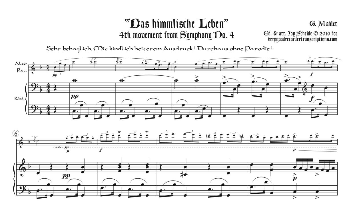 “Das himmlische Leben,” finale of Symphony No. 4
