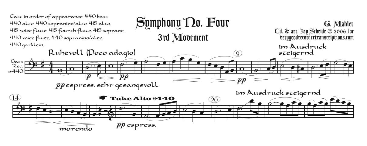 Symphony No. 4, 3rd Mvmt. (Requires many different sizes of recorders)
