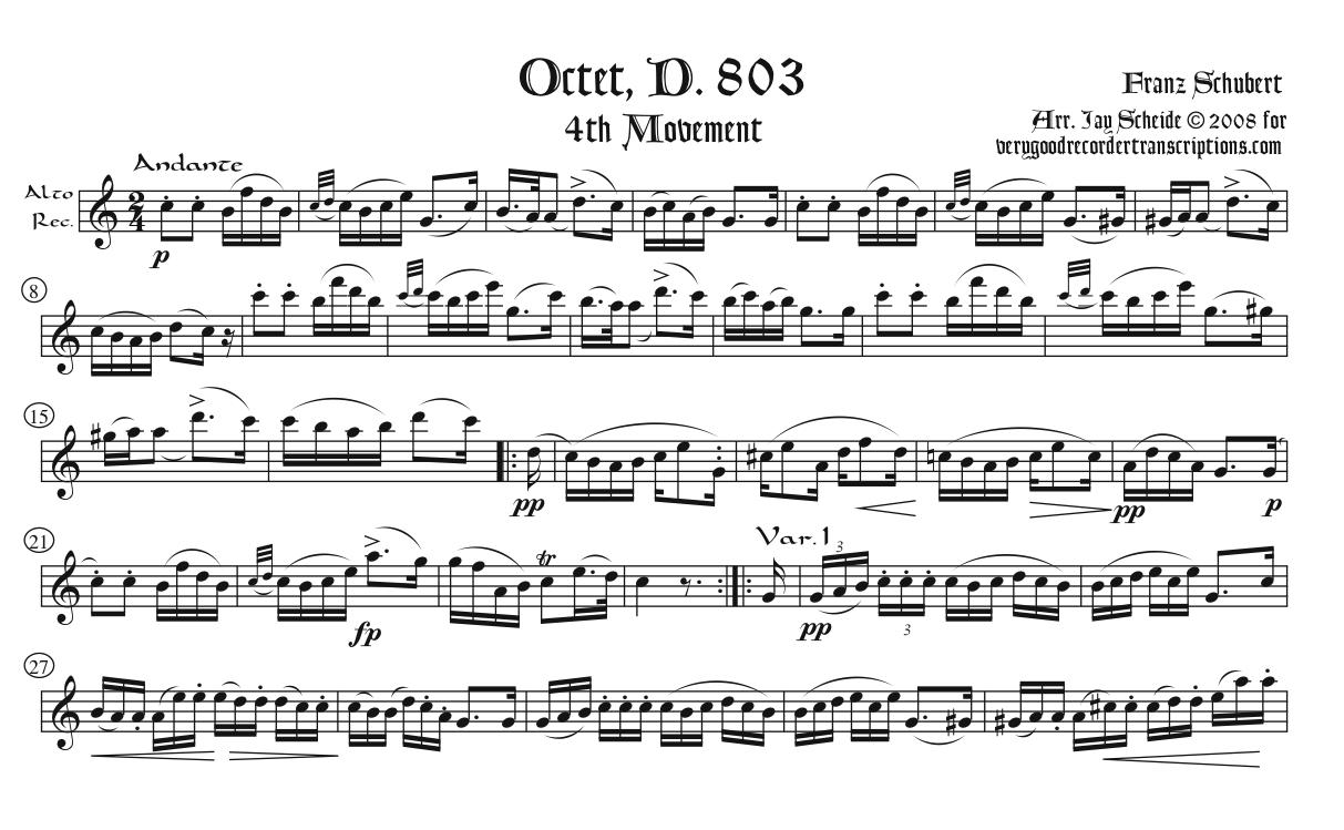 Theme & Variations from the Octet, D. 803