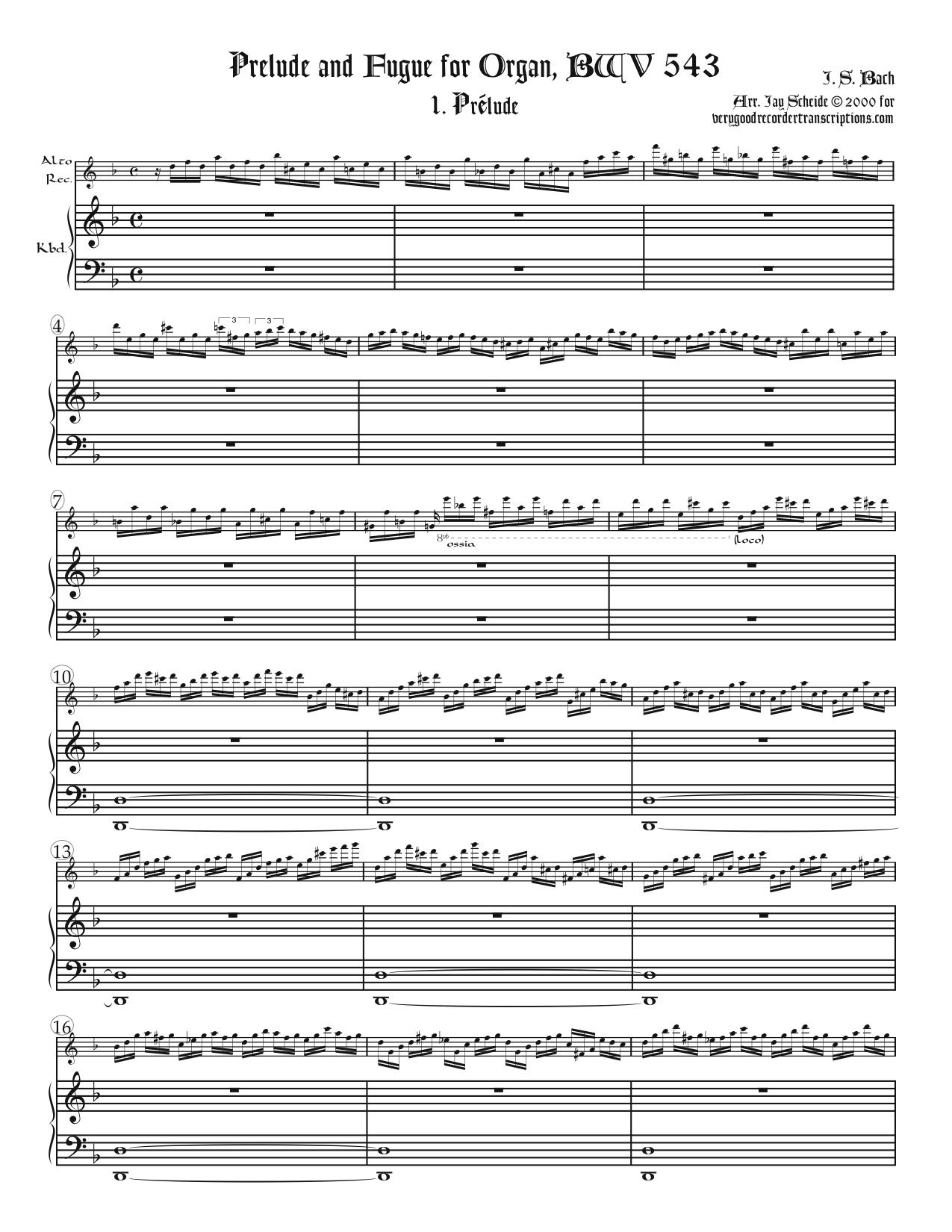 Prélude & Fugue, BWV 543