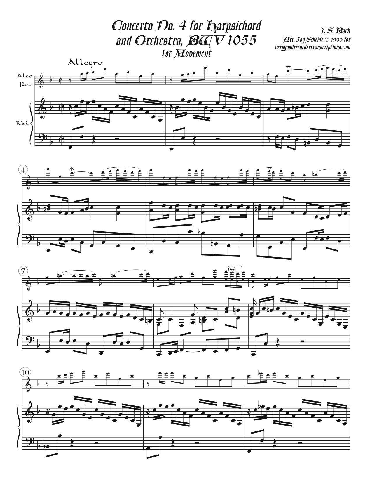 Concerto No. 4, BWV 1055
