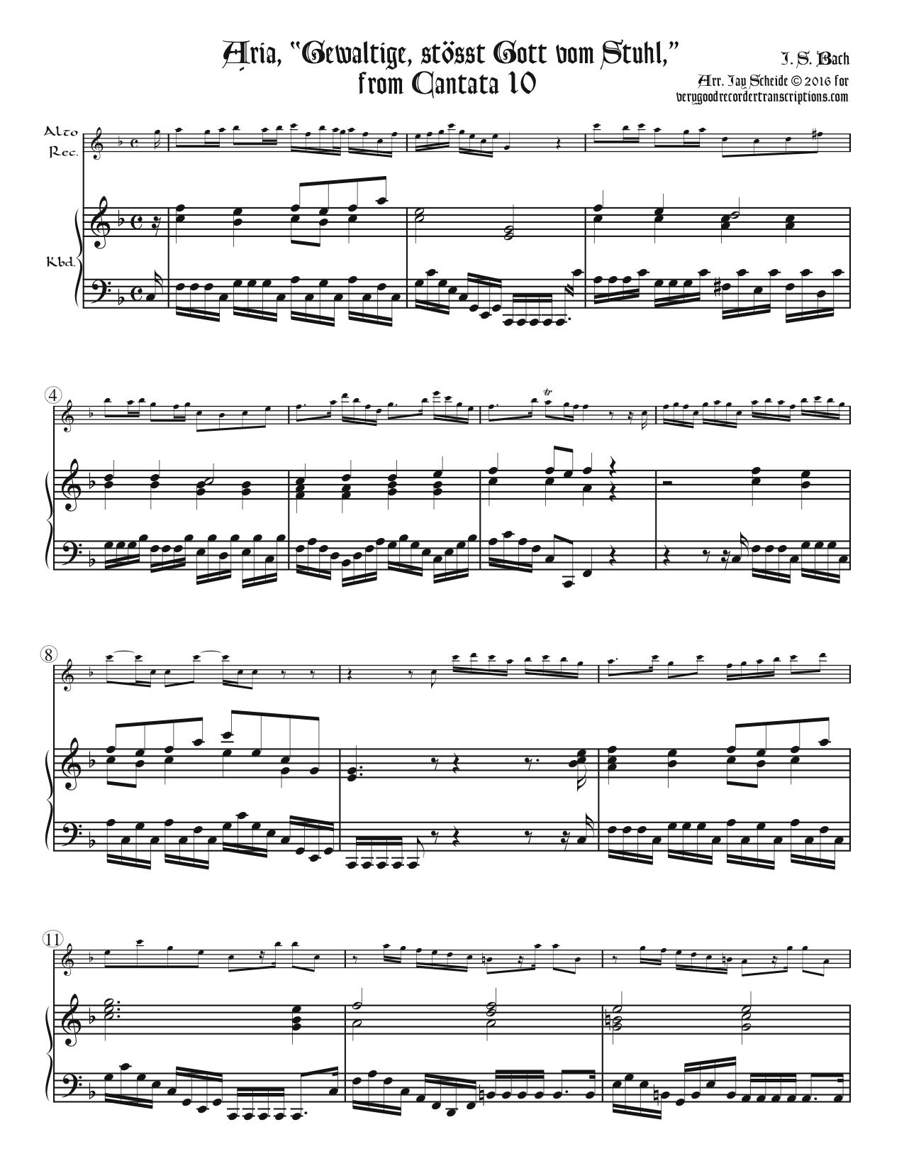 Aria, “Gewaltige, ößt Gott vom Stuhl,” from Cantata 10