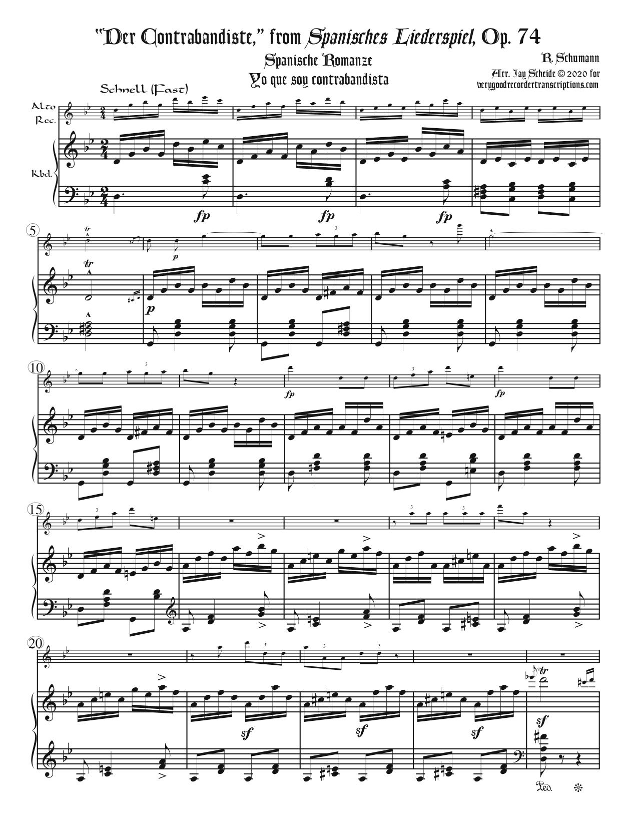 “Der Contrabandiste,” from *Spanisches Liederspiel*, Op. 74