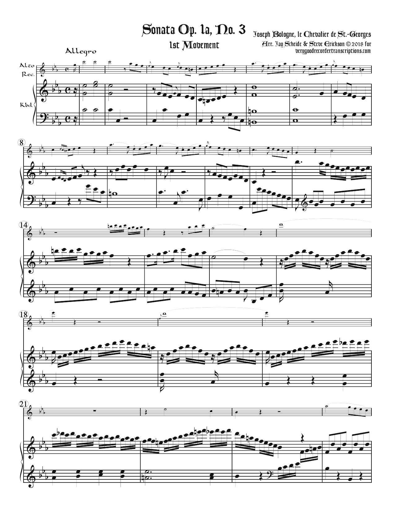 Sonata Op. 1a, No. 3