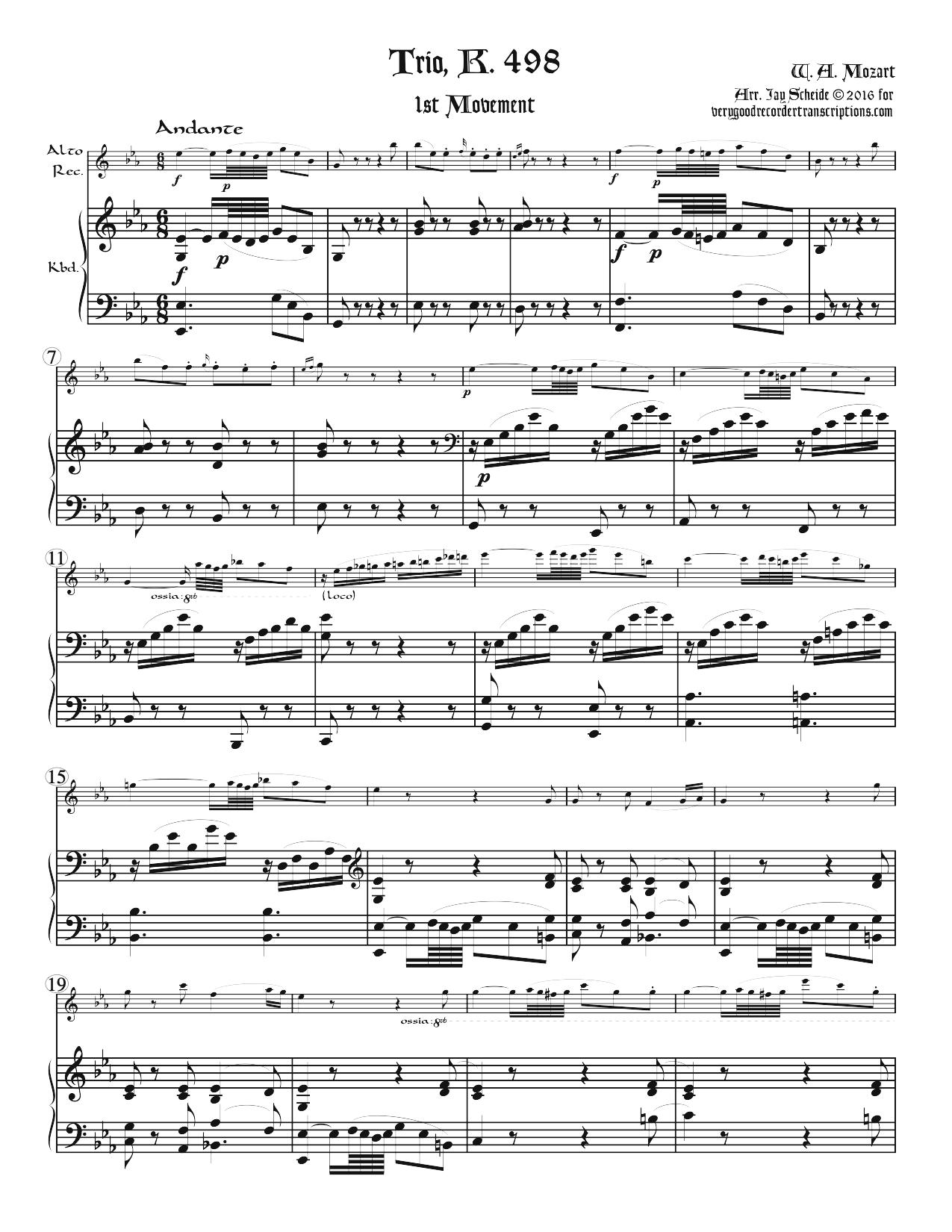 Trio, K. 498, 2 versions