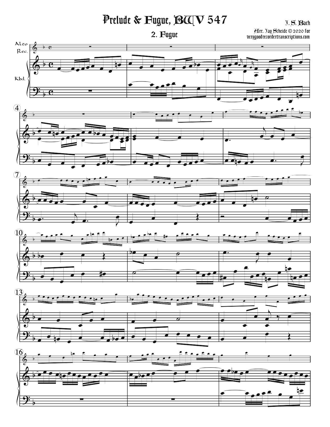 Fugue from BWV 547