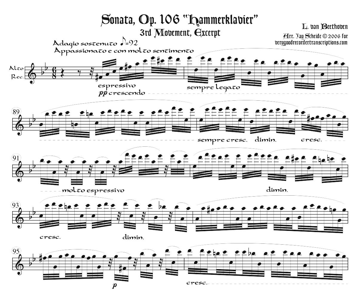 Excerpt from third movement of “Hammerklavier” Sonata, Op. 106