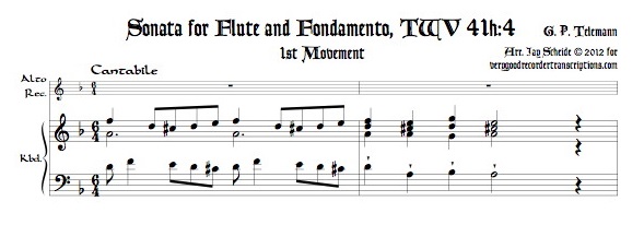 Sonata for Flute & Fondamento TWV 41h:4