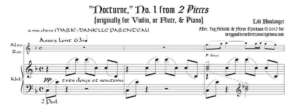 Nocturne, originally for Violin/Flute and Piano