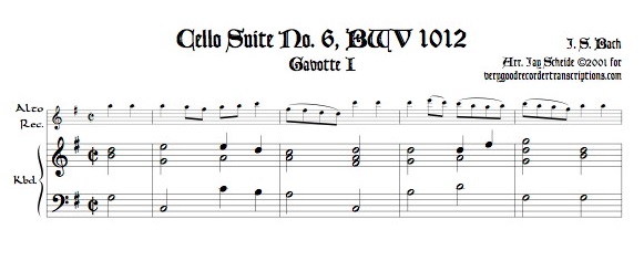 Gavotte I & II from Suite No. 6, BWV 1012