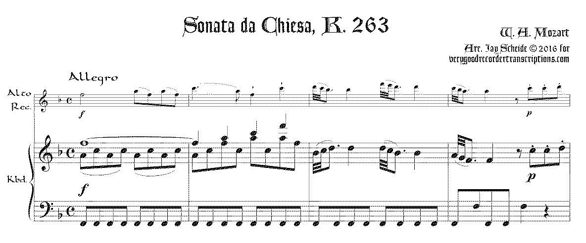 Sonata da Chiesa, K. 263
