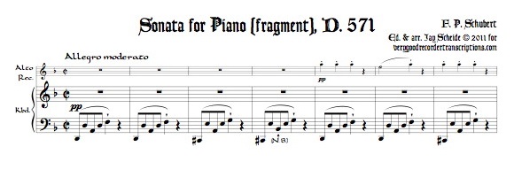 Piano Sonata, D. 571, fragment, with a new completion