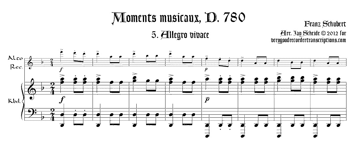 No. 5 from *Moments musicaux*, D. 780