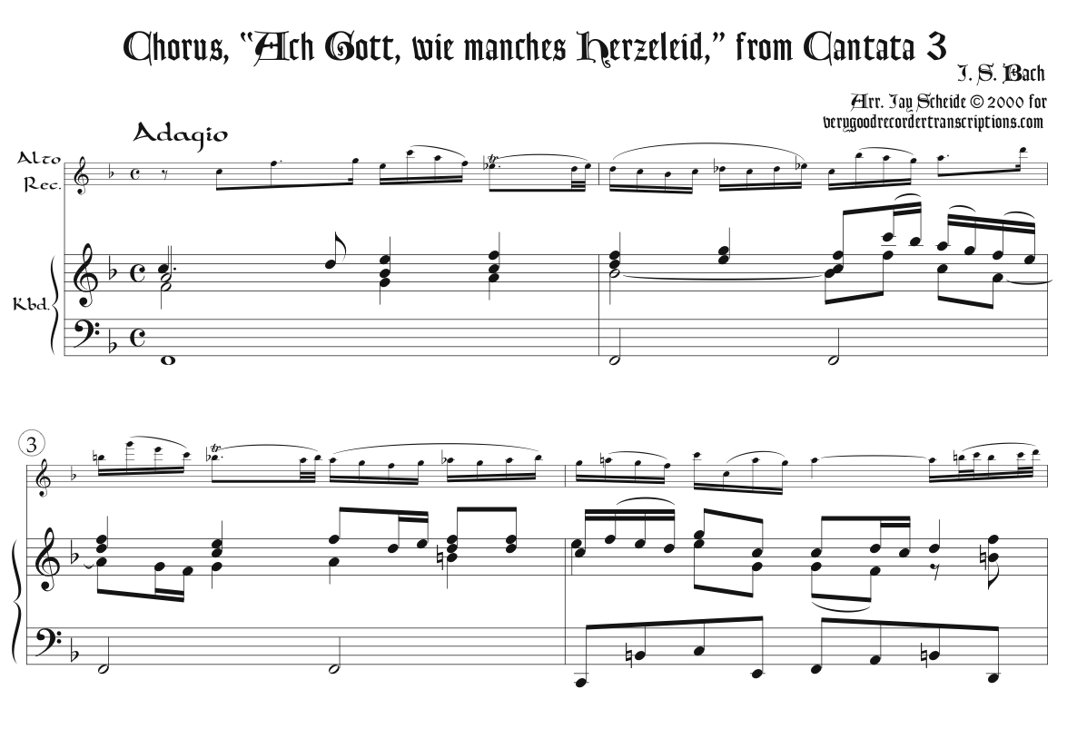 Solo recorder parts from the Cantatas category (not necessary if you get the versions with keyboard.)