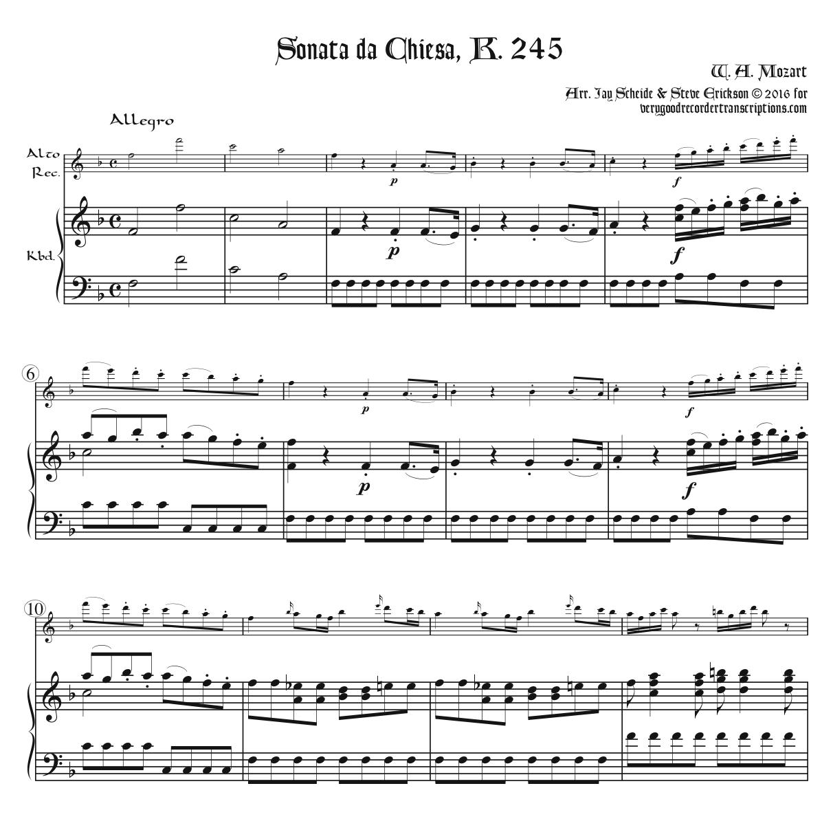 Sonata da Chiesa, K. 245