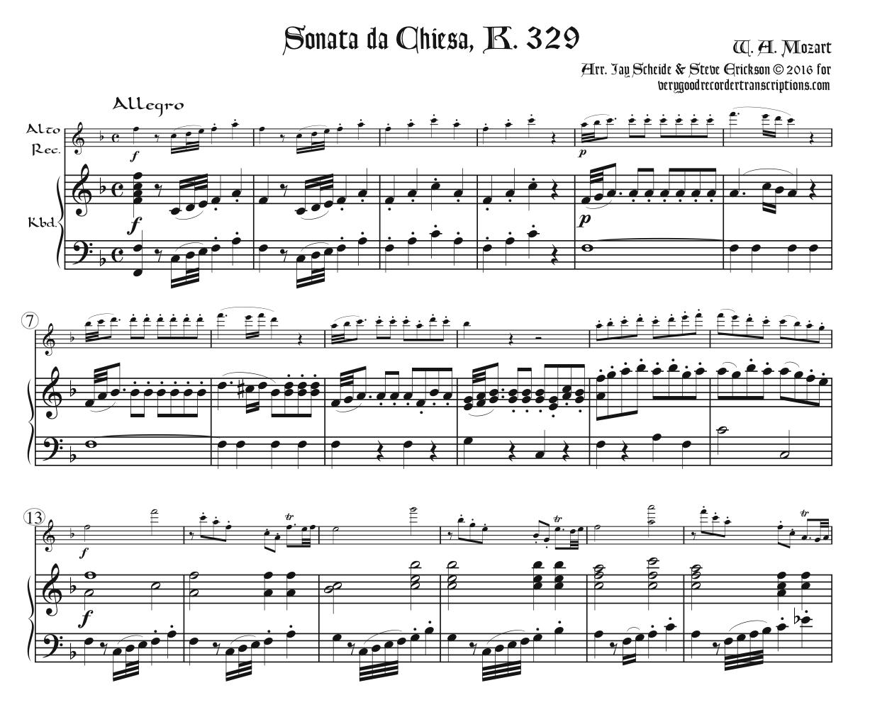 Sonata da Chiesa, K. 329