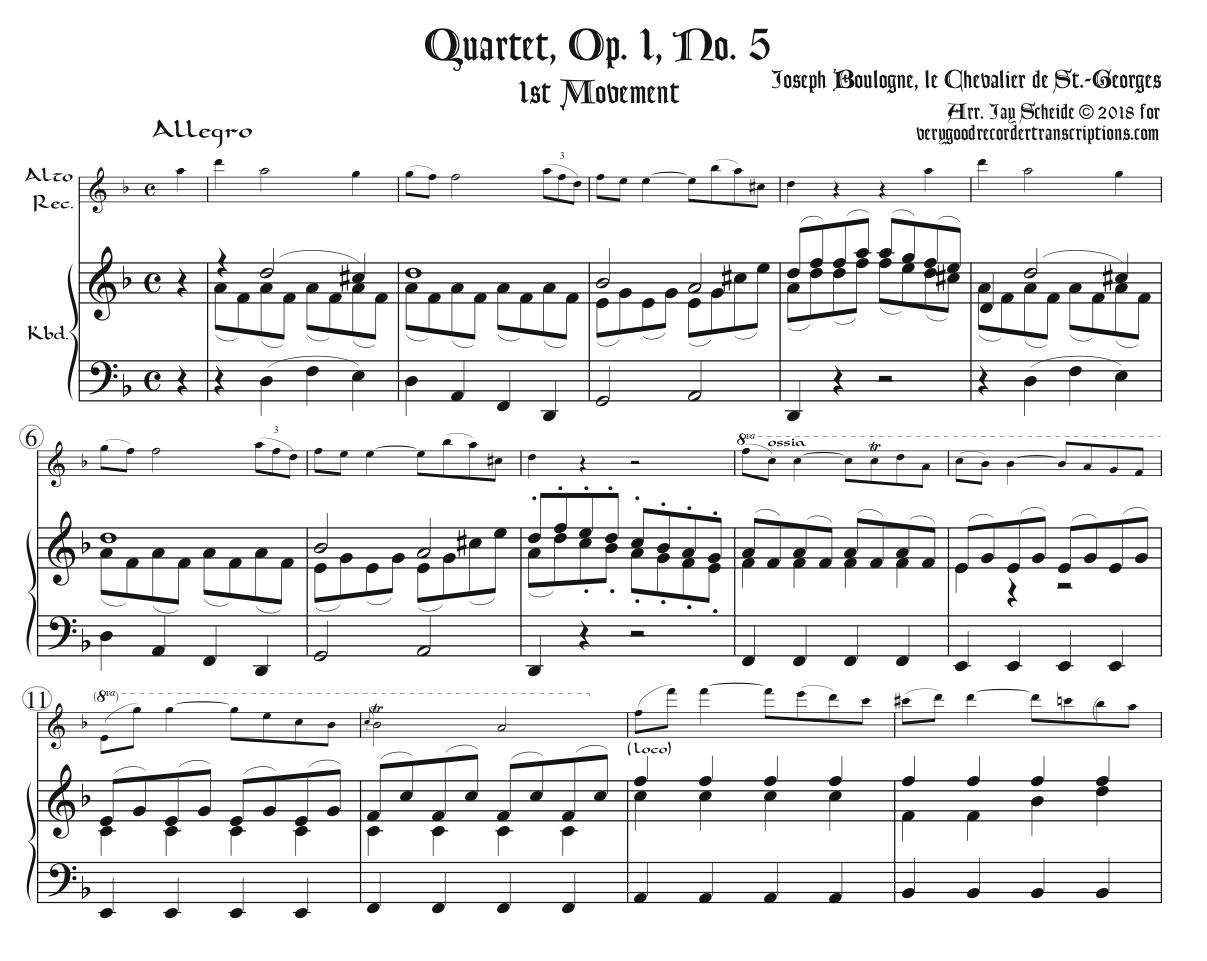 Quartet, Op. 1, No. 5